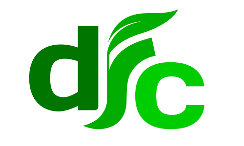 Logo featuring stylized green letters "dsc" with a leaf design.