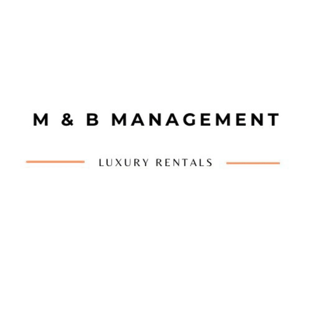 Logo for M & B Management, specializing in luxury rentals.
