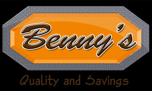 Logo for Benny's with the tagline "Quality and Savings."