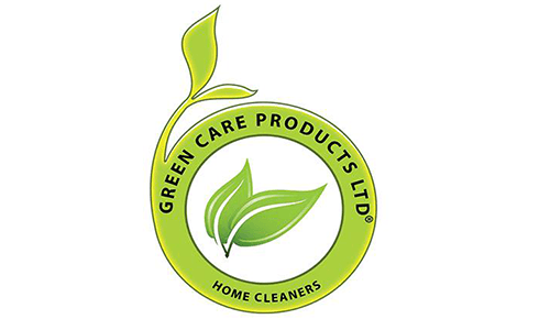 Logo of Green Care Products Ltd., featuring green leaves and the text "Home Cleaners."