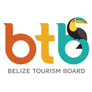 Logo of the Belize Tourism Board featuring the letters "btb" and a toucan illustration.