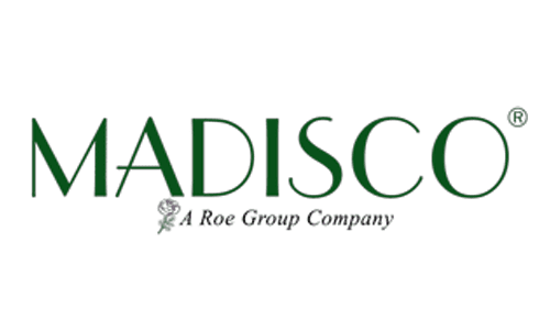 Logo of MADISCO, a Roe Group Company, featuring green text and a rose icon.